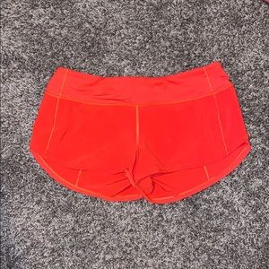 Red Orange Lululemon Shorts